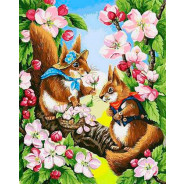 Картина по номер. на холсті 40*50см Бебилон Турбо VP627 Белки на свидании