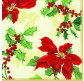 Салфетка для декупажа ! Поштучно 1/5 ! 33*33см 24060 Рождественская флора