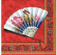 Салфетка для декупажа ! Поштучно 1/5 ! 33*33см 97710 Веер, красная