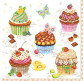Салфетка для декупажа ! Поштучно 1/20 ! 33*33см №23401 Пирожные-1