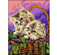 Картина по номер. на холсті 30*40см Бебилон Турбо VK120 Кошенята у кошику