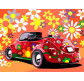 Картина по номер. на холсті 30*40см Бебилон Турбо VK174 Назад до 60-х (червона машина)