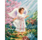 Картина по номер. на холсті 40*50см Бебилон Турбо VP901 Ангелочек в цветущем саду