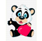 Картина по номер. на холсті 30*40см Никитошка MEX6360 Панда з серцем