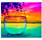 Картина по номер. на холсті 30*40см NEW WORLD HZM089 Бокал в неоновому заході