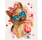 Картина  по номер. на холсті 40*50см Идейка КН4123 Стильна собачка