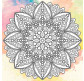 Картина по конт. на холсті +фарби Идейка 25*25см DZ501 Антістрес. Мандала щастя