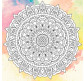 Картина по конт. на холсті +фарби Идейка 25*25см DZ591 Антістрес. Мандала медитації