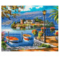Алмазна мозаїка по номерам на холсті 40*50см Никитошка GJ3881/GF3881 Набережна з човнами