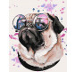 Картина  по номер. на холсті 40*50см Идейка КН4108 Стильний мопс