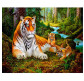 Алмазна мозаїка по номерам на холсті 40*50см Никитошка GJ4099 Тигр в лісі