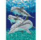 Алмазна мозаїка по номерам на холсті 30*40см Никитошка EJ470 Тріо дельфінів