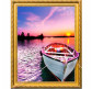 Алмазна мозаїка по номерам на холсті з 3D ефектом 40*50см Josef Otten ELT0383 Човен біля причалу