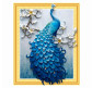 Алмазна мозаїка по номерам на холсті з 3D ефектом 40*50см Josef Otten ELT0487 Блакитна пава