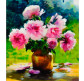 Алмазна мозаїка по номерам на холсті 30*40см Josef Otten GB70486 Півонії на столику
