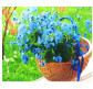 Картина по номер. на дереві 40*50см ЛИДЕР 5178 Синій букет у кошику