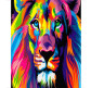 Алмазна мозаїка по номерам на холсті 40*50см Sultani ST-00115 Різнокольоровий лев