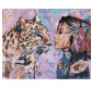 Алмазна мозаїка по номерам на холсті 40*50см Никитошка GJ5066 Дівчина з леопардом