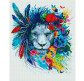 Алмазна мозаїка по номерам на холсті 30*40см Никитошка EJ646 Лев у квітах