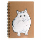 Блокнот спіраль А5 70арк Kirisketch еко крафт-картон 2мм Білий кіт 11124-*