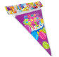 Розтяжка святкова Party Flags С Днем Рождения длина 2,2м Прапорці, торт та кульки 10199