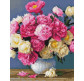 Алмазна мозаїка по номерам на холсті 40*50см Никитошка GJ5878 Букет півонії
