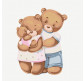 Картина по номер. на холсті 30*30см Идейка КН2347 Щаслива родина ведмежат
