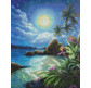 Алмазна мозаїка по номерам на холсті 40*50см Идейка АМО7292 Місячна ніч
