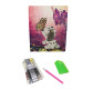 Алмазна мозаїка по номерам, картон 21*25см ООПТ з інструментом та мольбертом D21271 Цуценя з метеликом