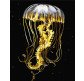 Картина по номер. на холсті 40*50см BrushMe з золотою фарбою, чорний холст BSB0001 Медуза