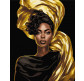 Картина по номер. на холсті 40*50см BrushMe з золотою фарбою, чорний холст BSB0009 Золота драма