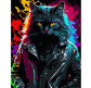 Картина по номер. на холсті 40*50см Strateg чорний холст AH1015 Брутальний кіт