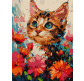 Картина по номер. на холсті 30*40см Идейка КН6599 Котик у квітах