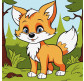 Картина по номер. на холсті 25*25см Идейка КН6113 Пухнаста лисиця