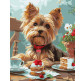 Картина  по номер. на холсті 40*50см Идейка КН6629 Чаювання йорка