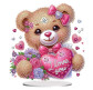 Алмазна мозаїка на підставці 20*24см Никитошка №051 Ведмежа з серцем