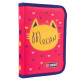 Пенал  1М 1 Вересня Smart HP-04 Meow з 2 отворотами б/н 533282