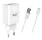 Мережевий зарядний пристрій USB-A 2xPorts 2.1A + кабель Micro-USB Hoco Home Charger C62A