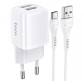 Мережевий зарядний пристрій USB-A 2хPorts 2.4A +кабель Type-C 1m Hoco Home Charger N8