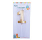 Свічка для торта золота Цифра-1 Party Candles 7см 031185-1з