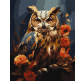 Картина  по номер. на холсті 40*50см Идейка КН6583 Лісовий пугач, з фарбами металiк