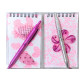 Блокнот на спіралі 8*12см 36арк Глітер з ручкою, асорті Tz-8231