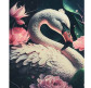 Алмазна мозаїка по номерам на холсті 30*40см Strateg HEG88157 Фламінго у квітах