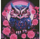Алмазна мозаїка по номерам на холсті 40*40см Идейка АМО7849 Фіолетова совушка