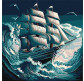 Картина по номер. на холсті 40*40см Идейка КН2775 Шторм на морі