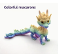 Іграшка пластик 3Д-принт Собака-Дракон райдужний 14см , асорті 1290