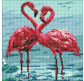 Алмазна мозаїка по номерам на холсті 30*30см Идейка АМО8261 Яскраві фламінго