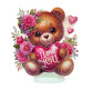 Алмазна мозаїка на підставці 20*24см Никитошка №121 Ведмежа I Love You