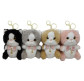 Брелок м'який плюшевий Киця 12см бант з підвіскою Хутро (мех), асорті №8046
