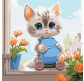 Картина по номер. на холсті 40*40см Идейка КН6554 Милий пухнастик